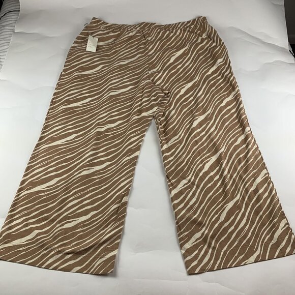 A New Day Brown Zebra Print Linen Blend Wide Leg Lounge Pant 3X New - Picture 7 of 8